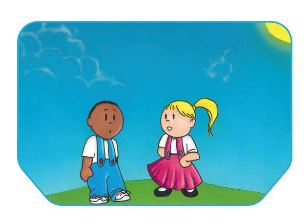 Douglas asks Sharon why children are different colors - Cherub The Human Race illustration