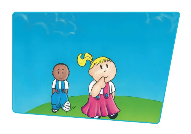 Douglas asks Sharon why children are different colors - Cherub The Human Race illustration