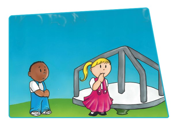 Douglas asks Sharon why children are different colors - Cherub The Human Race illustration